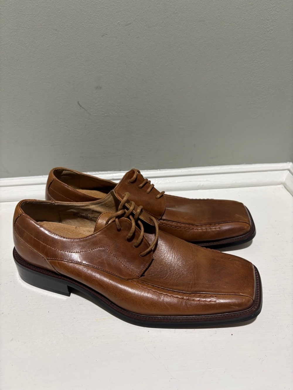 Stacy Adams’s Men's Brown Leather Dress Shoes - Classic Lace-Up-size 8